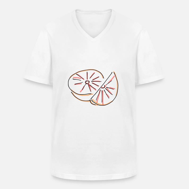 Grapefruit - Männer-T-Shirt mit V-Ausschnitt - Weiß