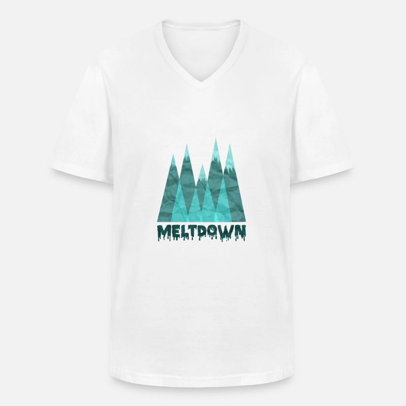 Meltdown - Männer-T-Shirt mit V-Ausschnitt - Weiß