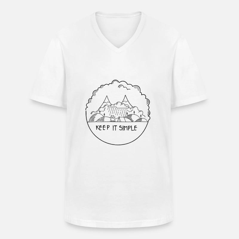 Keep it Simple Cloudy - Männer-T-Shirt mit V-Ausschnitt - Weiß