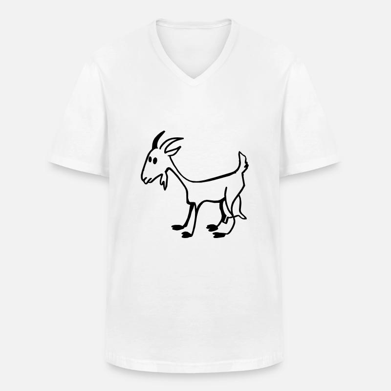 Ziegen Kitz - Männer-T-Shirt mit V-Ausschnitt - Weiß
