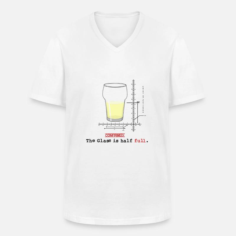 Glass is half full - Männer-T-Shirt mit V-Ausschnitt - Weiß