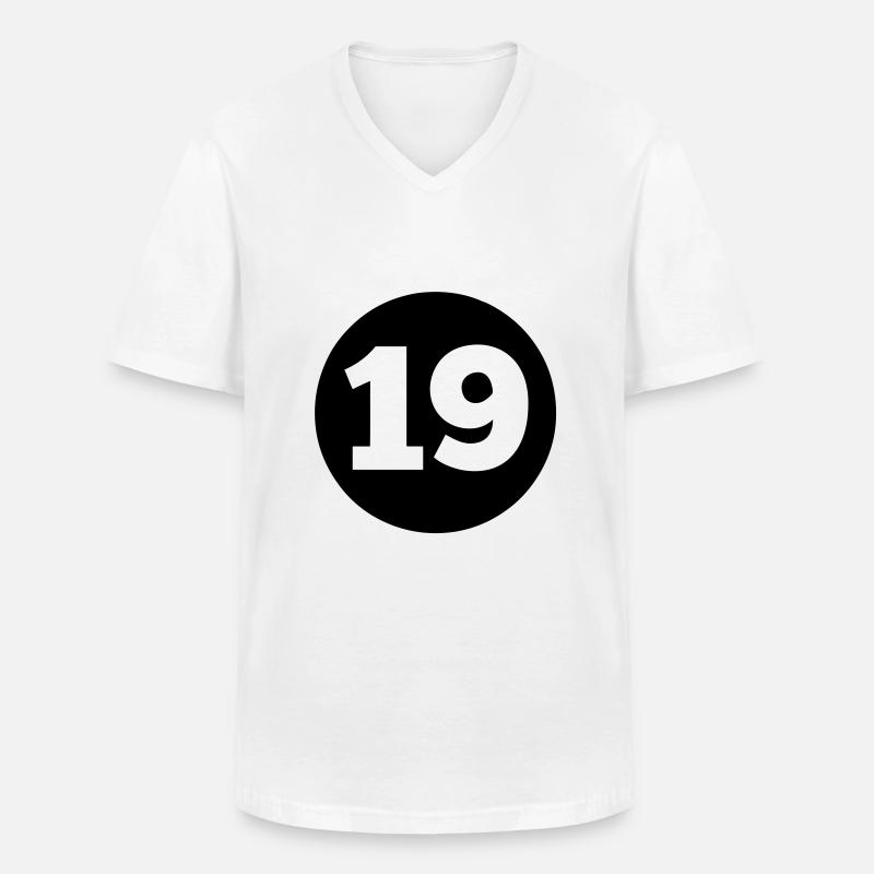 19c - Männer-T-Shirt mit V-Ausschnitt - Weiß