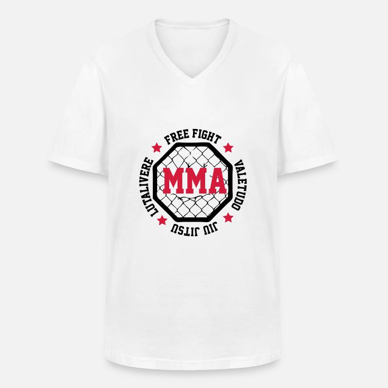 MMA - Männer-T-Shirt mit V-Ausschnitt - Weiß