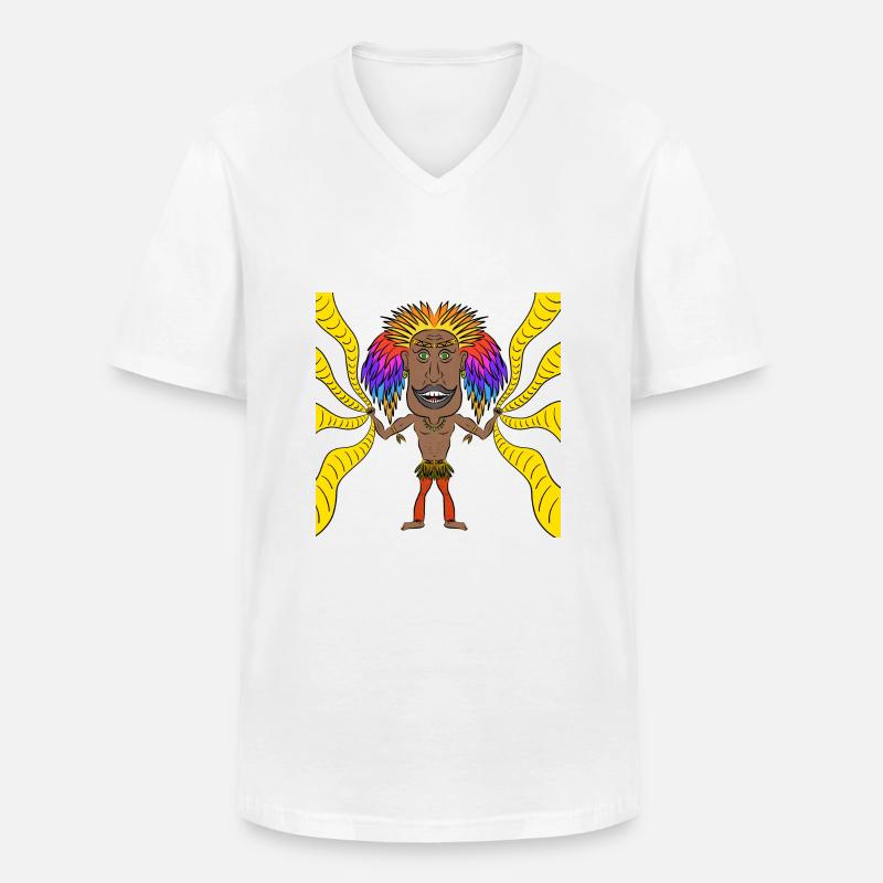 Farbiger Schamane - Männer-T-Shirt mit V-Ausschnitt - Weiß
