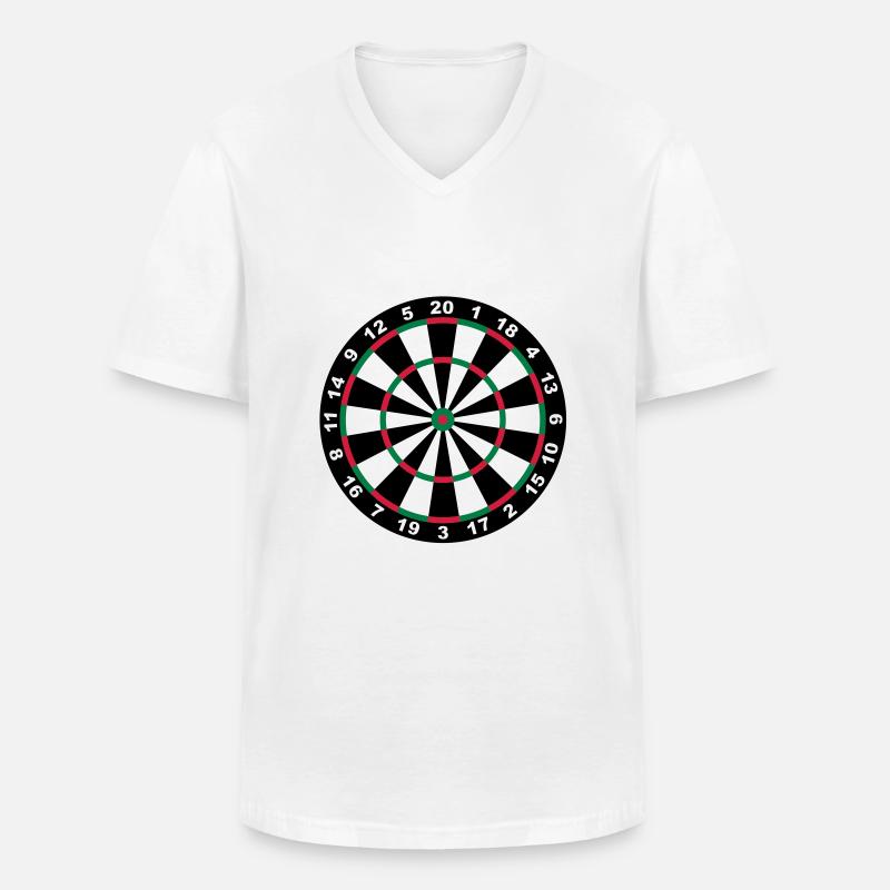 Dartscheibe - Männer-T-Shirt mit V-Ausschnitt - Weiß