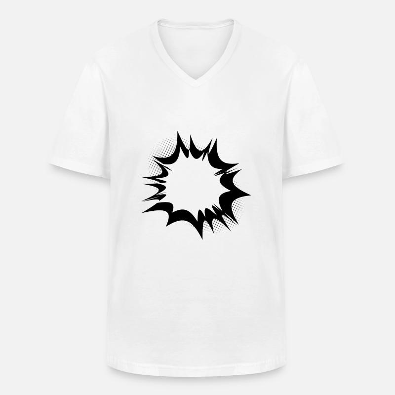 Comic Sprechblase Explosion - Männer-T-Shirt mit V-Ausschnitt - Weiß