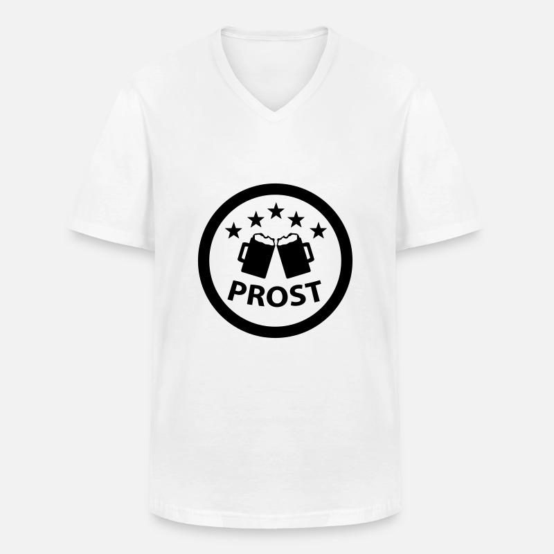 prost - Männer-T-Shirt mit V-Ausschnitt - Weiß