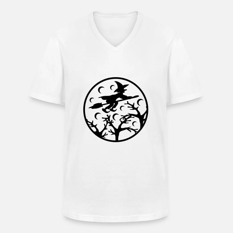Witch Moon - Männer-T-Shirt mit V-Ausschnitt - Weiß