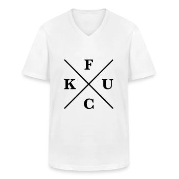 f u c k - Männer-T-Shirt mit V-Ausschnitt - Weiß - Vorne - AI Model Male 185 light (185cm)