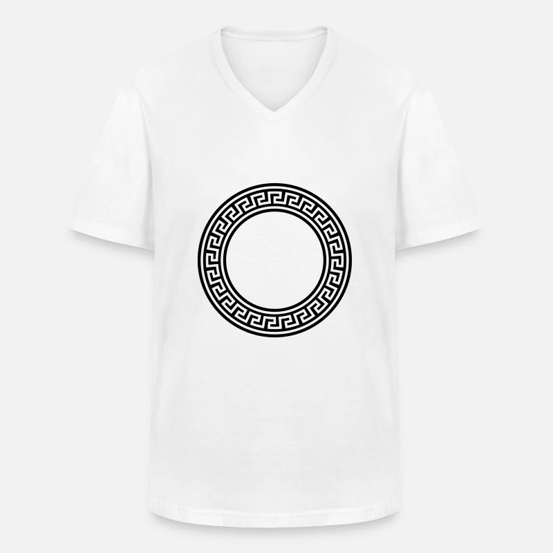 meandro cerchio / circolo Meander (B, 1c) - Maglietta da uomo classica con scollo a V - bianco