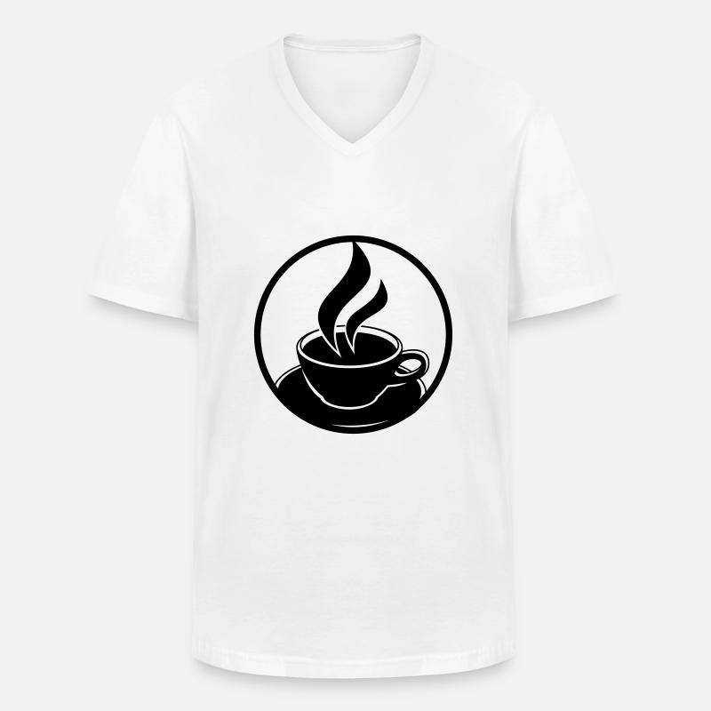 Coffee Cup Logo - Männer-T-Shirt mit V-Ausschnitt - Weiß