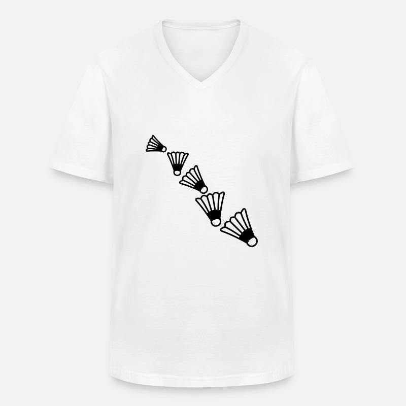 Badmintons Pattern - Männer-T-Shirt mit V-Ausschnitt - Weiß