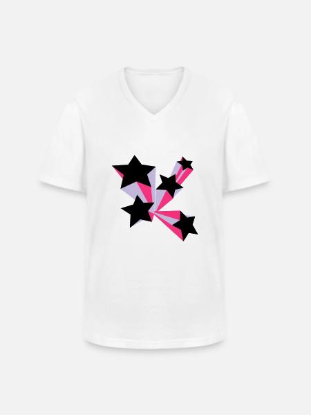 Sterne 3D - Männer-T-Shirt mit V-Ausschnitt - Weiß