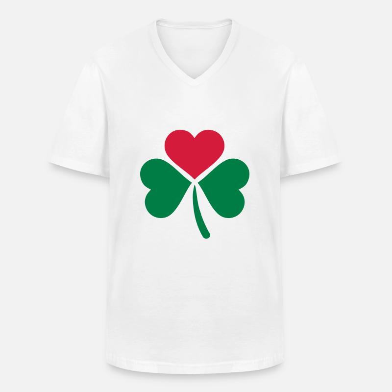 Shamrock - Männer-T-Shirt mit V-Ausschnitt - Weiß