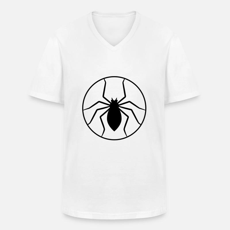 Circle Spider Logo Design - Männer-T-Shirt mit V-Ausschnitt - Weiß
