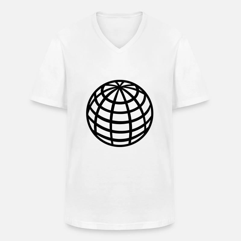 Globus - Männer-T-Shirt mit V-Ausschnitt - Weiß