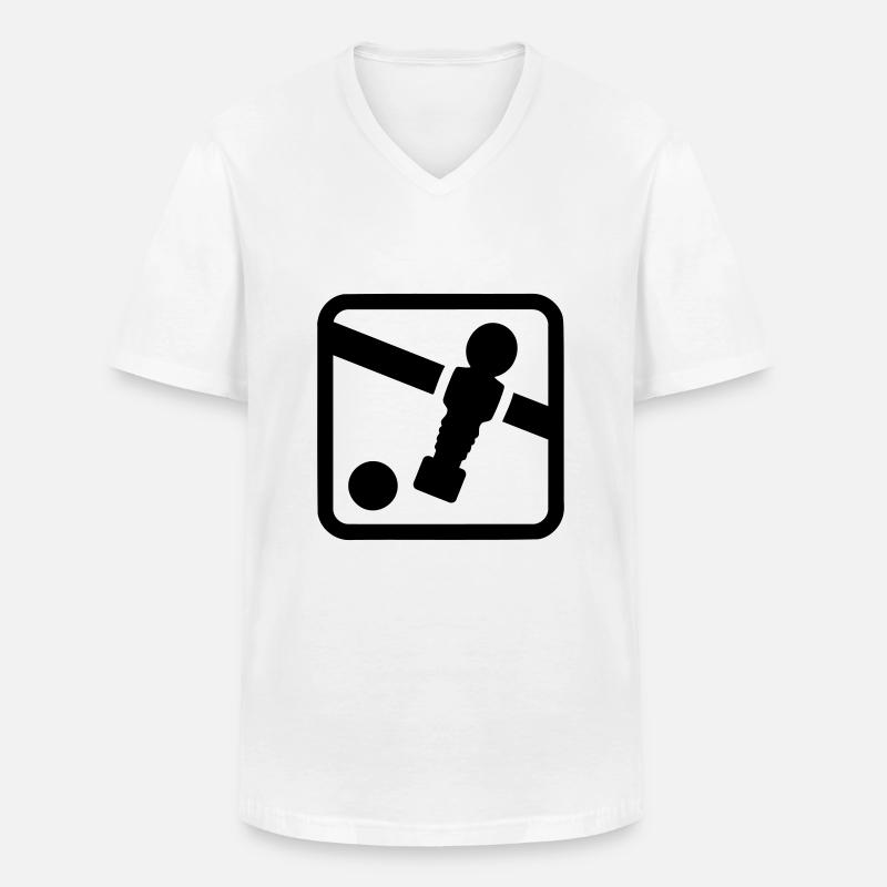 Tischkicker - Männer-T-Shirt mit V-Ausschnitt - Weiß