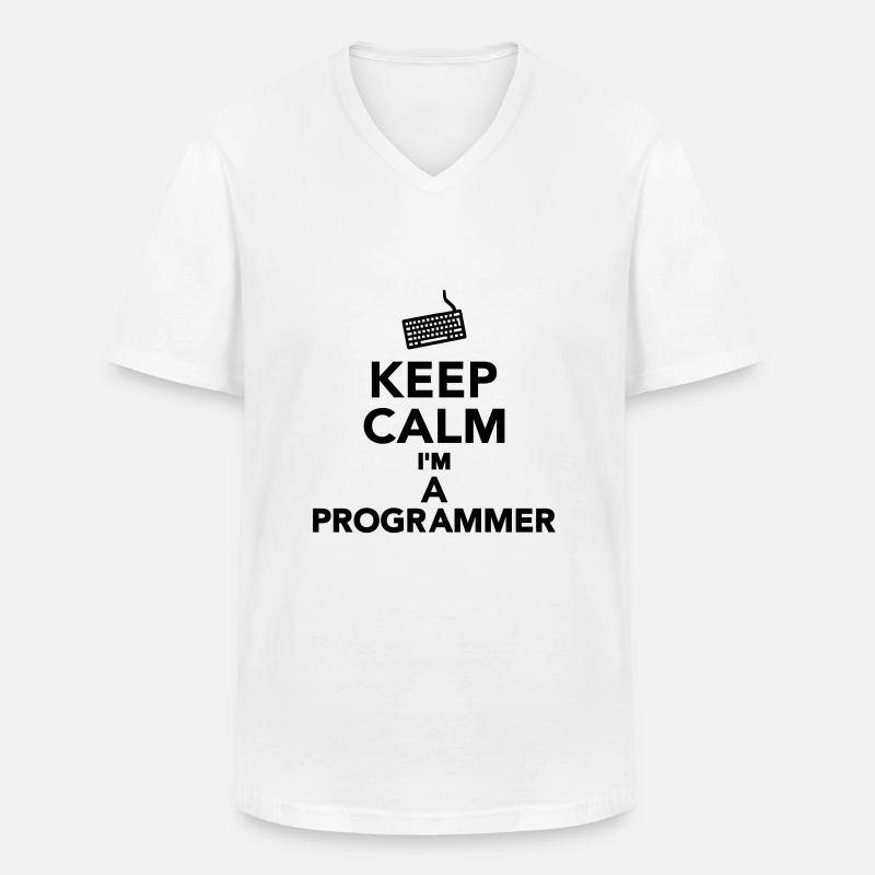 Keep calm I'm a Programmer - Men's V-Neck T-Shirt - white