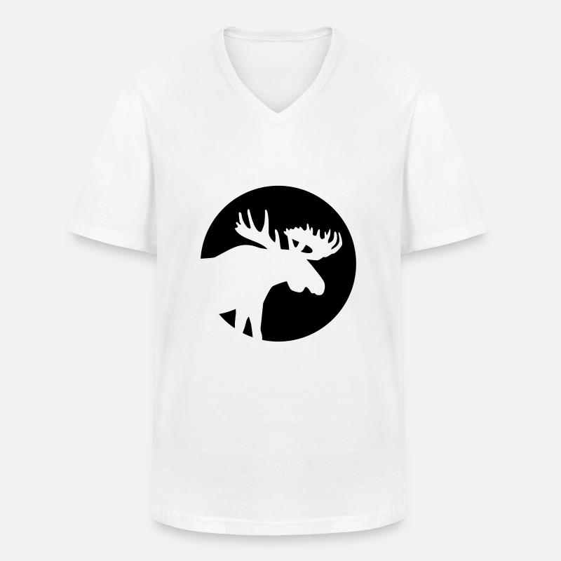 Elch - Männer-T-Shirt mit V-Ausschnitt - Weiß
