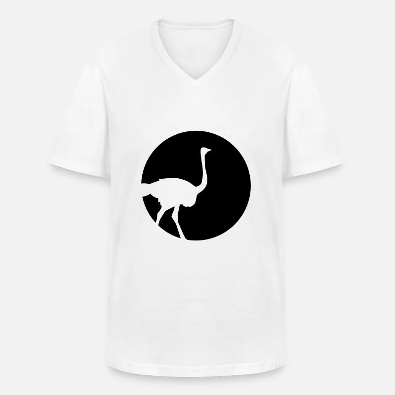 Strauß - Männer-T-Shirt mit V-Ausschnitt - Weiß