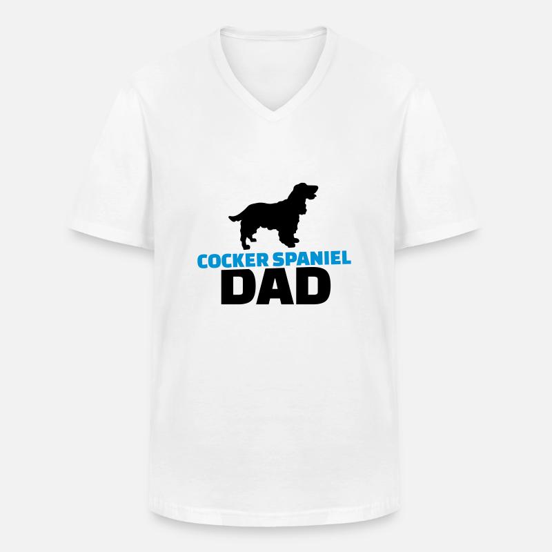 Cocker Spaniel - Männer-T-Shirt mit V-Ausschnitt - Weiß