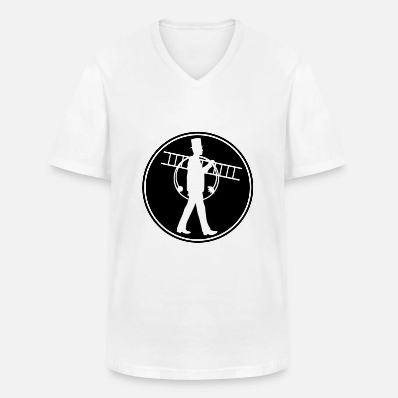 schornsteinfeger_012015_b_2c - Männer-T-Shirt mit V-Ausschnitt - Weiß