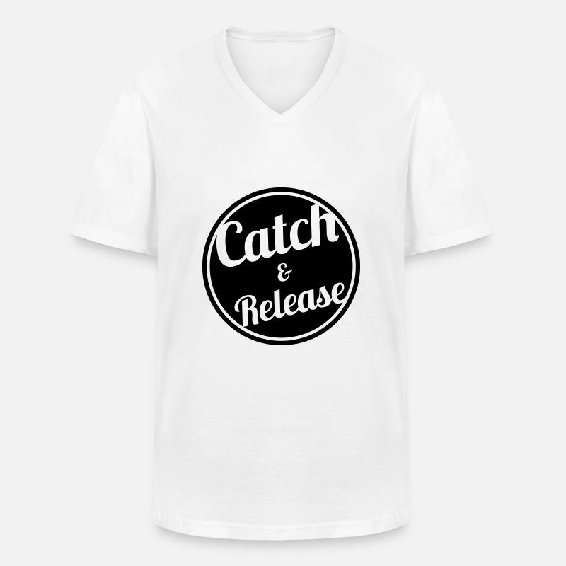 Catch & Release - Männer-T-Shirt mit V-Ausschnitt - Weiß