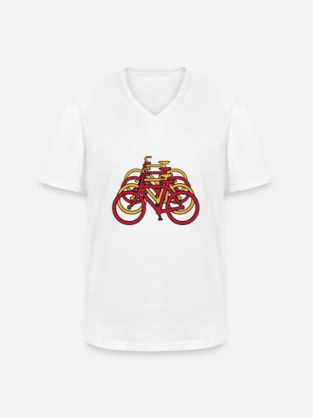 Bicycle art - Men's V-Neck T-Shirt - white