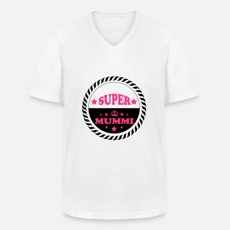 Super mummi - Männer-T-Shirt mit V-Ausschnitt - Weiß