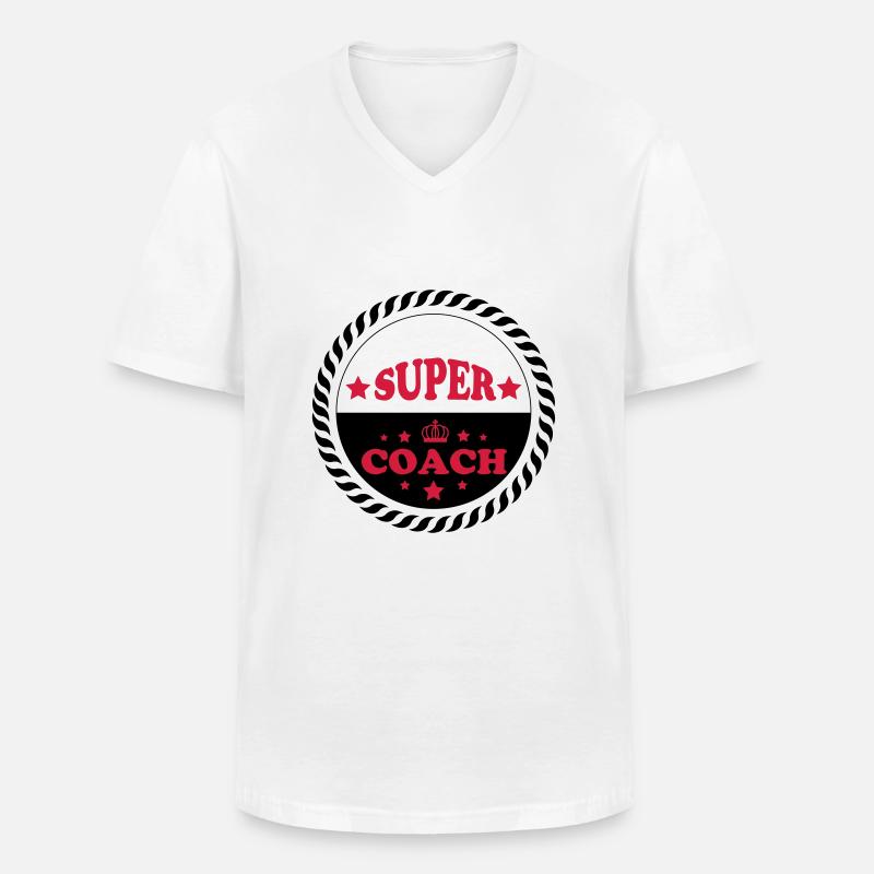 Super coach - Männer-T-Shirt mit V-Ausschnitt - Weiß