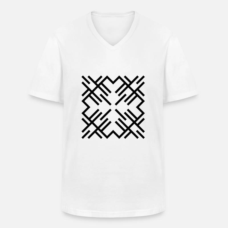 Linien der MAYA 01 - Männer-T-Shirt mit V-Ausschnitt - Weiß