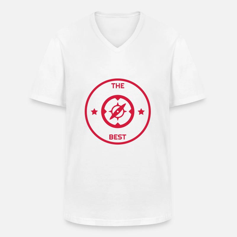 Geocaching / Geocacher / Kompass / Wald - Männer-T-Shirt mit V-Ausschnitt - Weiß