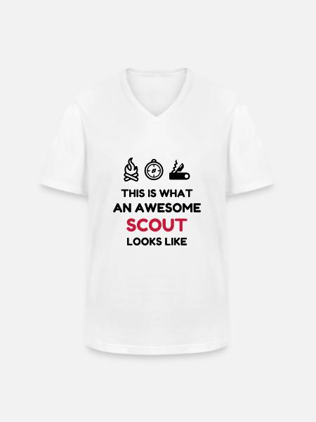 scout / scouting / scoutisme / guide - T-shirt col V Homme - blanc