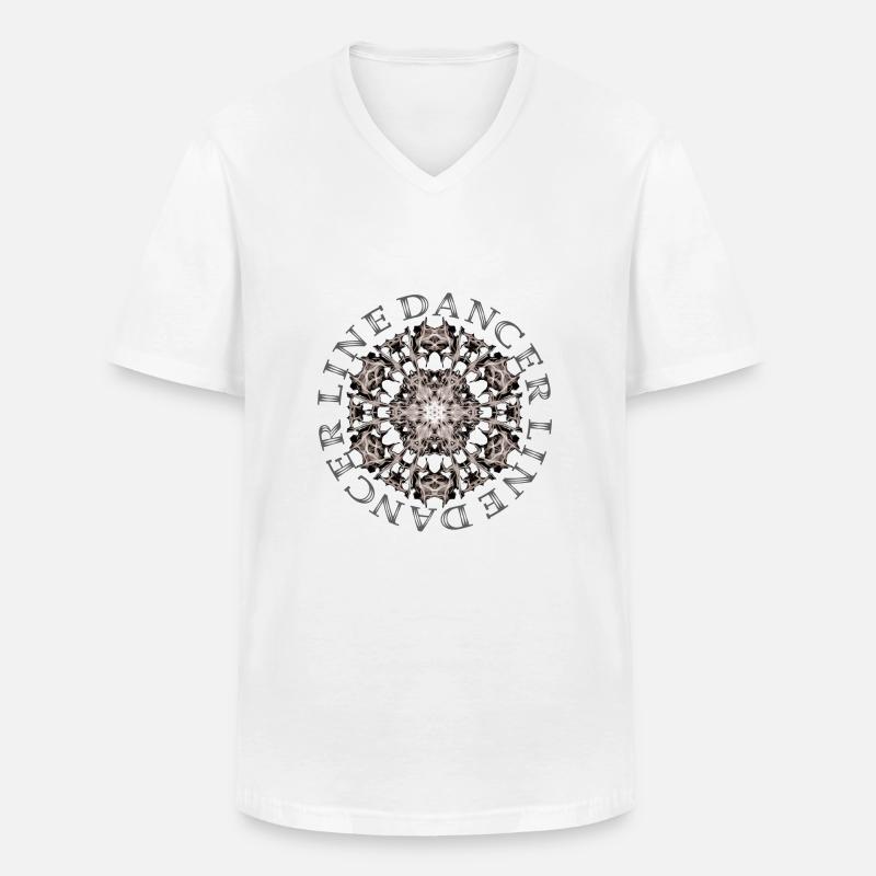 kl_linedance42b - Männer-T-Shirt mit V-Ausschnitt - Weiß