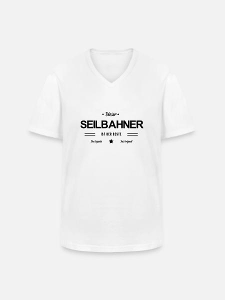 Bester Seilbahner - Männer-T-Shirt mit V-Ausschnitt - Weiß