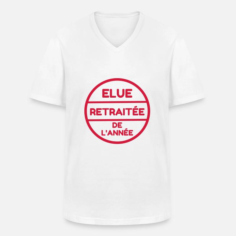 retraite / retraité / retraitée / pension - T-shirt col V Homme - blanc