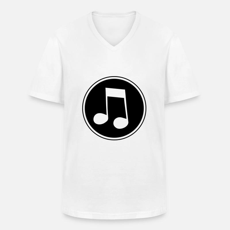 musiknote - Männer-T-Shirt mit V-Ausschnitt - Weiß