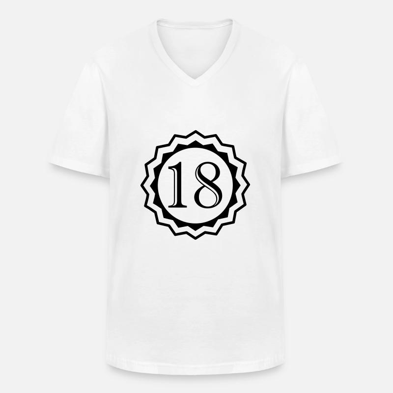 18 - Männer-T-Shirt mit V-Ausschnitt - Weiß