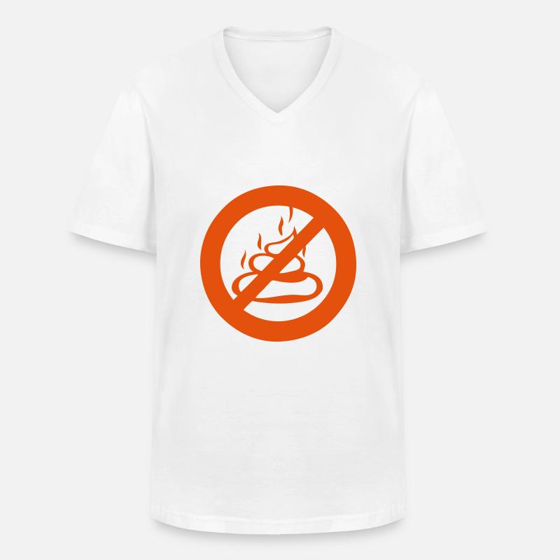 Sperrschild Kämmchen Scheiße Scheiße - Männer-T-Shirt mit V-Ausschnitt - Weiß