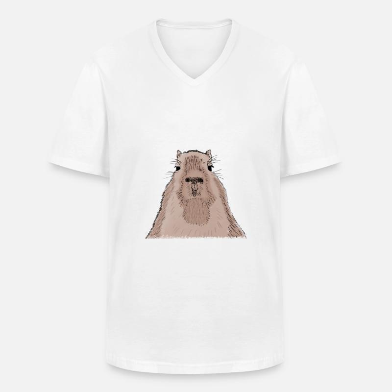 Capibara - capibara - Maglietta da uomo classica con scollo a V - bianco