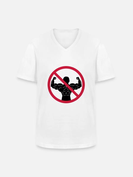 No bodybuilders banned - Men's V-Neck T-Shirt - white
