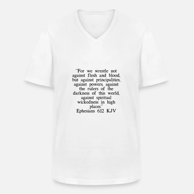 Epheser 6:12 King James Version - Männer-T-Shirt mit V-Ausschnitt - Weiß