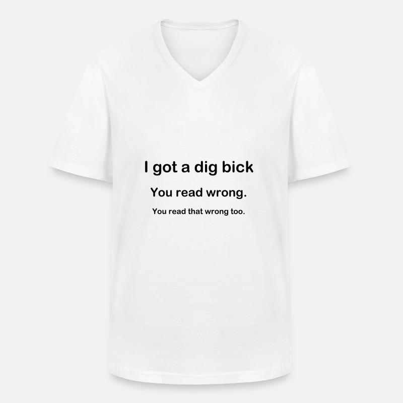 dick big fun Geschenk - Männer-T-Shirt mit V-Ausschnitt - Weiß
