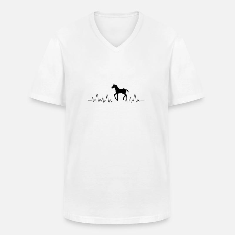 Herzfrequenz Pferd - Männer-T-Shirt mit V-Ausschnitt - Weiß