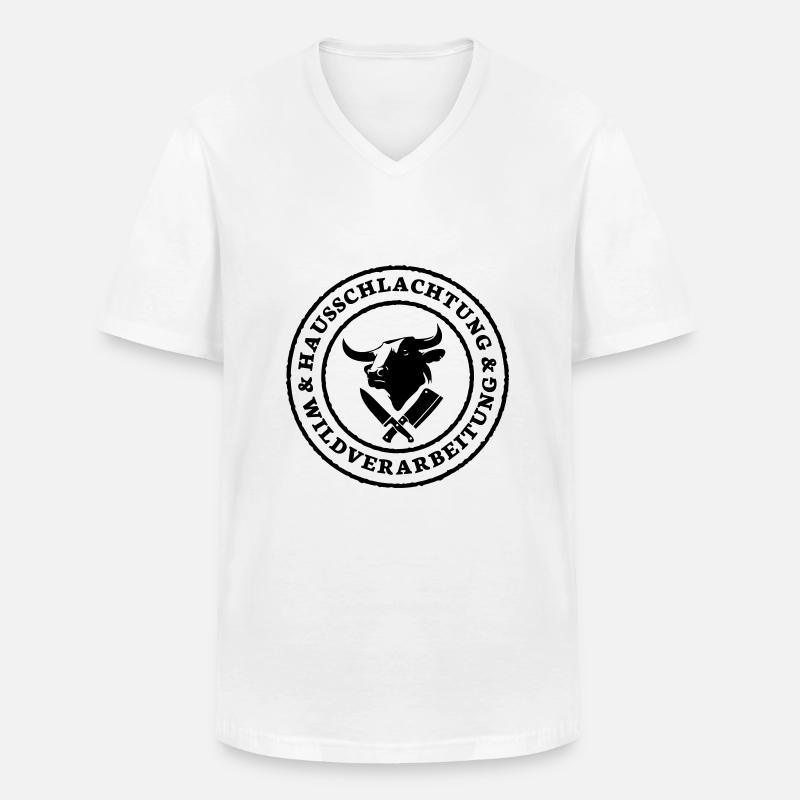 Logo 1 farbe - Männer-T-Shirt mit V-Ausschnitt - Weiß