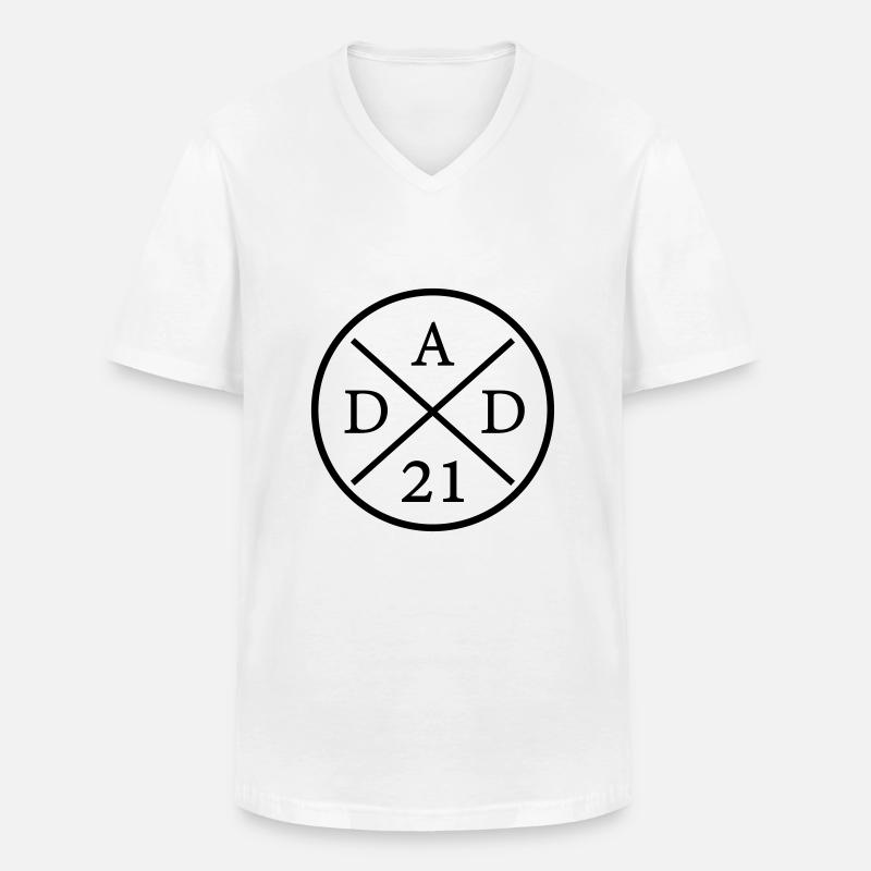 dad 21 - Männer-T-Shirt mit V-Ausschnitt - Weiß