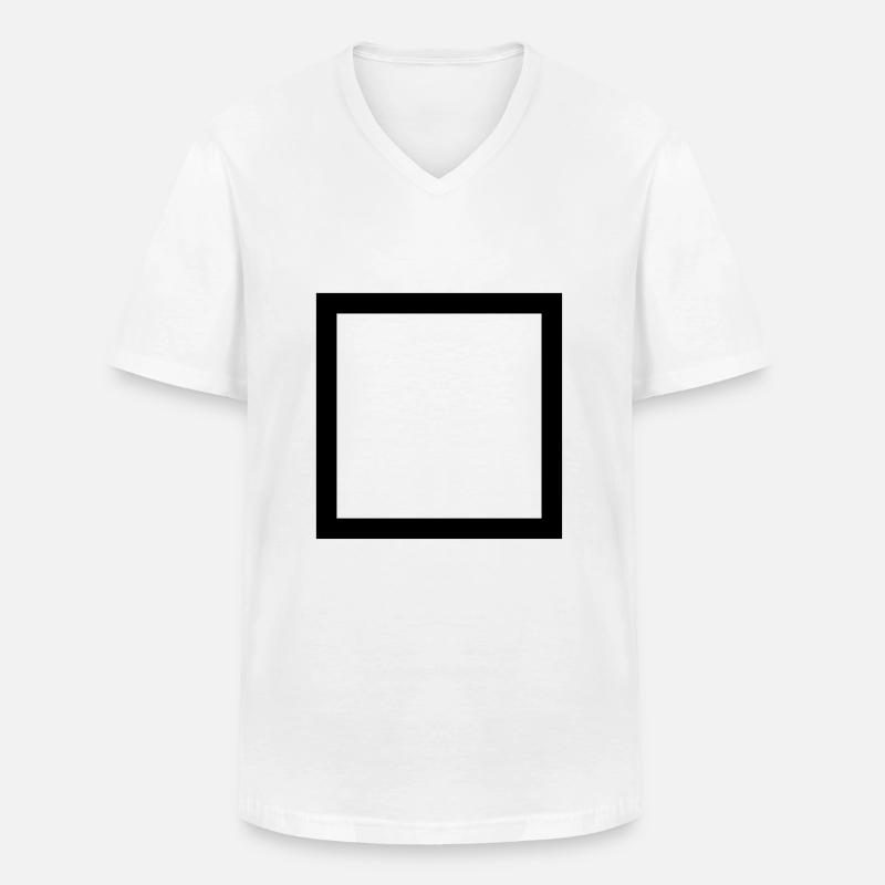 Dickes Viereck - Männer-T-Shirt mit V-Ausschnitt - Weiß