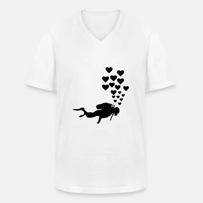 Diving Dive tauchen - Männer-T-Shirt mit V-Ausschnitt - Weiß