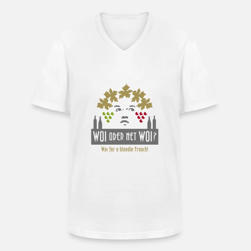 Woi oder net woi - Männer-T-Shirt mit V-Ausschnitt - Weiß