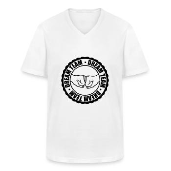 Timbres de l’équipe de rêve - T-shirt col V Homme - blanc - Devant - AI Model Male 185 light (185cm)